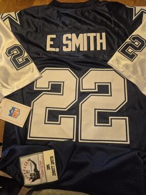 Mitchell & Ness Navy and White E. Smith #22 Dallas Cowboys Jersey